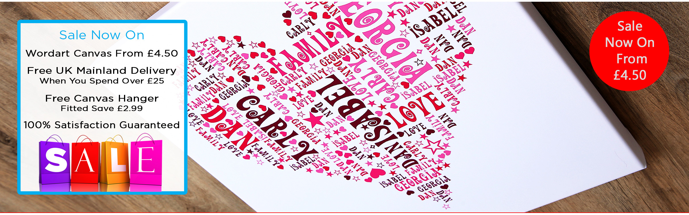 Word Art Canvas Collage & Free Delivery On Orders Over &pound;10
